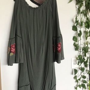 embroidered off shoulder dress